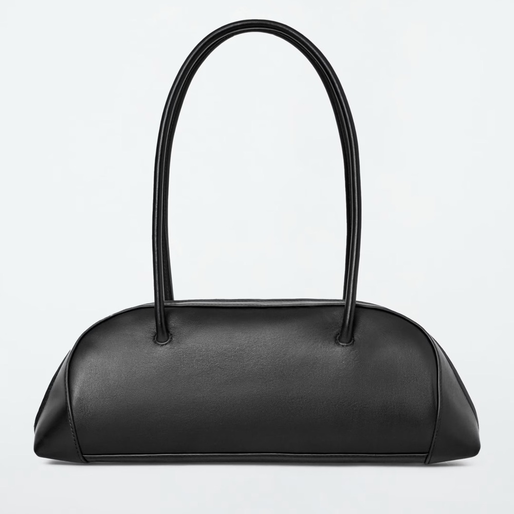 COS Black Leather Shoulder Eastside Bowling Bag